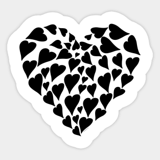 Modern Flowing Hearts in Heart Design Sticker